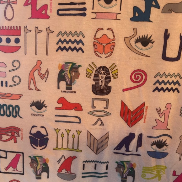 RARE Melody Ehsani 90s style Shirt Dress Egyptian Print “Eye See You” M - Picture 9 of 9